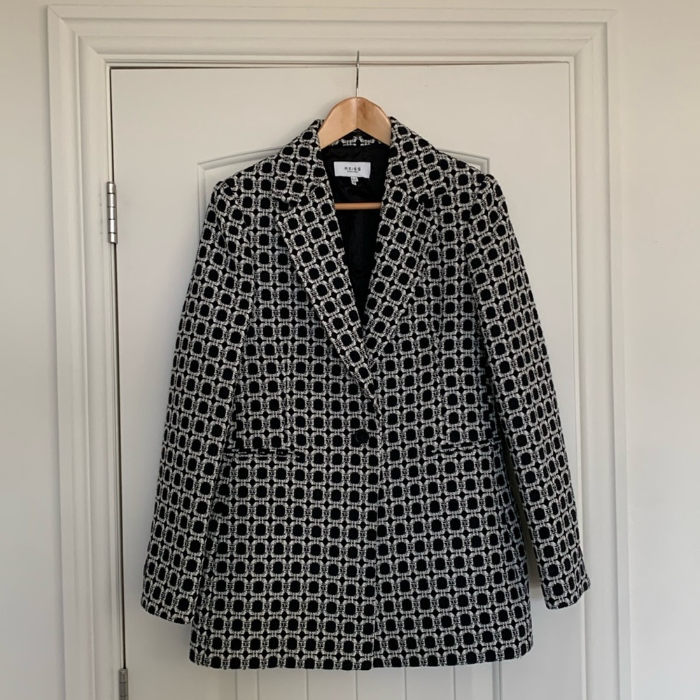 Reiss BIANCA SINGLE BREASTED JACQUARD BLAZER